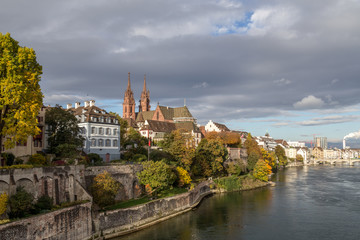 Rhine river and Basel Minster