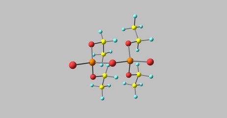 Tetraethyl pyrophosphate molecular structure isolated on grey