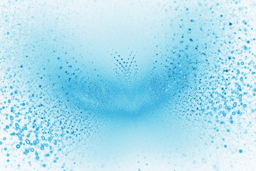 Abstract blue sparks on white background. Fantasy fractal art. 3D rendering.