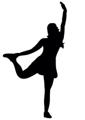 Girl dancing silhouette disco