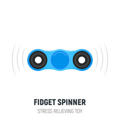 Fidget spinner. Hand spinner in trendy flat style. Stress relieving spinner toy
