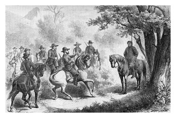 Hanging of a horse thief, XIX century engraving