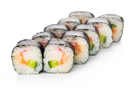 sushi rolls isolated