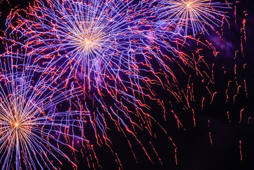 colorful fireworks brighten up the night sky