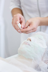 Beauty and healthcare. Woman in spa salon