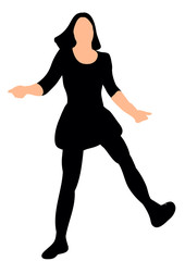 Silhouette of a young girl dancing