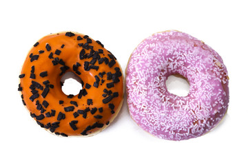 Assortment of donuts isolated on white