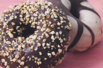 Assortment of chocolate donuts