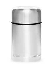Metal thermos collection isolated on white background
