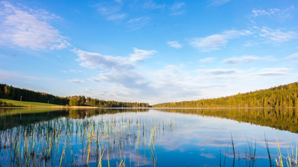 Beautiful Swedish lake with stunning reflections