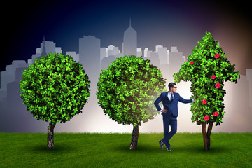 Businessman in sustainable green development concept