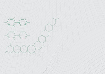 white vector chemical structure with mesh line modern science background