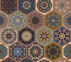 Seamless pattern. Vintage decorative elements. Hand drawn background. Islam, Arabic, Indian, ottoman motifs. Perfect for printing on fabric or paper.