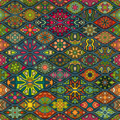 Seamless pattern. Vintage decorative elements. Hand drawn background. Islam, Arabic, Indian, ottoman motifs. Perfect for printing on fabric or paper.