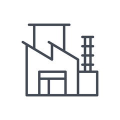 Business StartUp Factory Building line Icon
