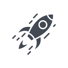 Business StartUp Spaceship silhouette Icon