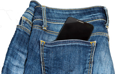 Smartphone in the back pocket of the jeans