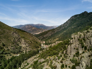 Fototapeta na wymiar Aerial view of valley in Corsica