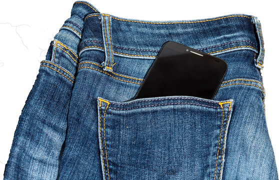 Smartphone In The Back Pocket Of The Jeans