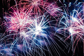 colorful fireworks brighten up the night sky