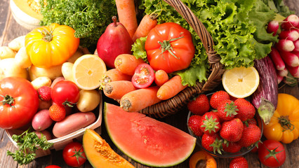 Naklejka na ściany i meble raw fruit and vegetable