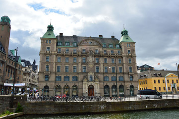 Fototapeta na wymiar MALMO, SWEDEN - MAY 31, 2017: palace of Försäkrings AB Skånes hus in the street Norra Vallgatan 64, Malmö, Sweden
