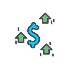 Trading Business Dollar Currency Colored Icon