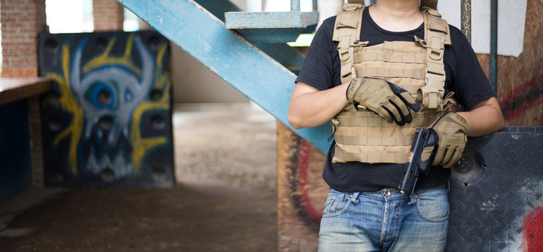 airsoft guns player, Thailand