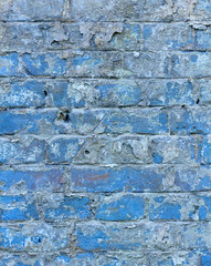  old blue cracked brickwork