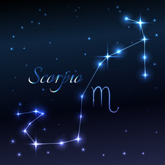 Water symbol of Scorpio zodiac sign, horoscope, vector art and illustration.