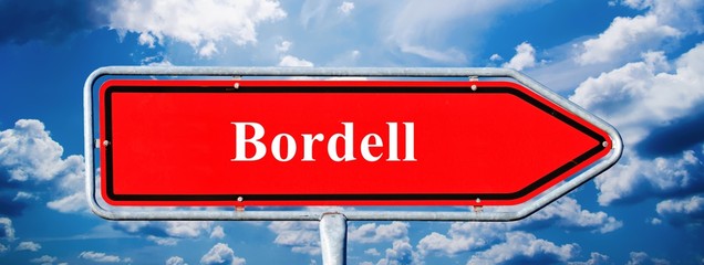 Hinweisschild Bordell