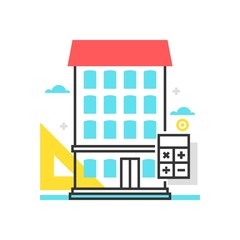 Obraz premium Color box house size icon