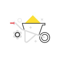 Color box wheel barrow icon