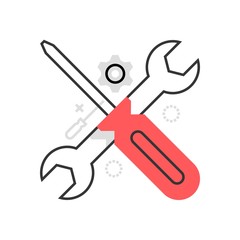 Color box screwdriver and wrench icon