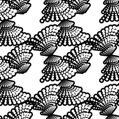 Rolgordijnen Black and white abstract seamless pattern with dots. Vector clip art. © LaFifa