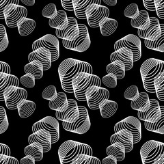 Black and white abstract seamless pattern. Vector clip art.