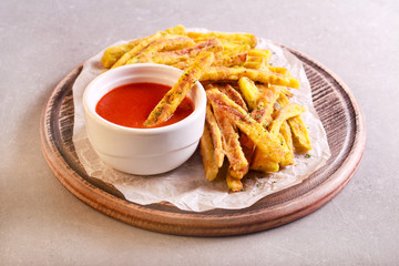 Zucchini fried sticks snack
