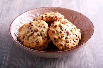 Chocolate, raisin and nut dense