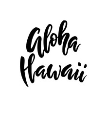 Aloha Hawaii brush lettering.