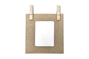 Two wooden clips with blank frame