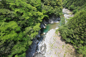 徳島県美馬市　剣峡の風景