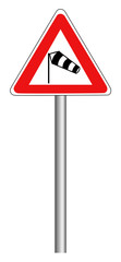 Seitenwind Verkehrsschild Warnung