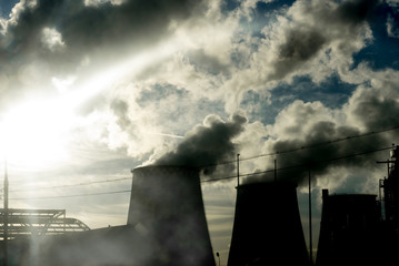 Three cooling towers