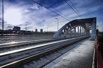 Fototapeta premium Train bridge over river