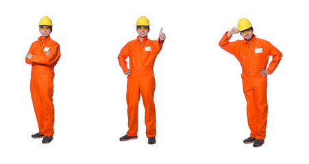 Industrial worker isolated on the white background