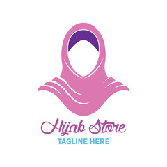 hijab logo with text space for your slogan / tag line, vector illustration