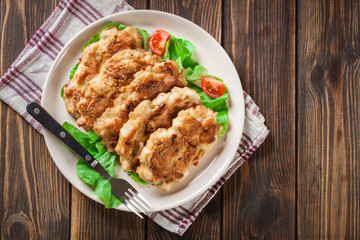 Chicken Medallion with red pepper portions