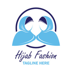 hijab logo with text space for your slogan / tag line, vector illustration