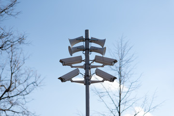 Loudspeaker and surveillance camera for safety and alert in hazardous situations