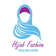 hijab logo with text space for your slogan / tag line, vector illustration